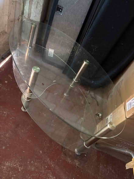 Photo of free Glass tv stand (Leigh Sinton) #2