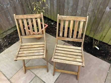 Photo of free Two collapsible garden chairs (Thingwall) #1