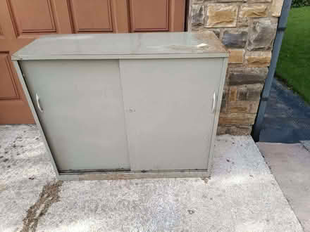 Photo of free Large metal cabinet with sliding doors ) (Brookhouse LA2) #1
