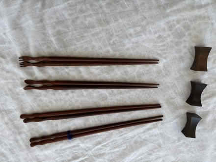 Photo of free Chopsticks - wood. 4 pairs. 3 rests (Fareham PO16) #2