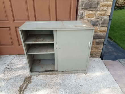 Photo of free Large metal cabinet with sliding doors ) (Brookhouse LA2) #3