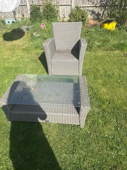 Photo of free Garden armchair and coffee table (Hanworth Park, TW13) #1