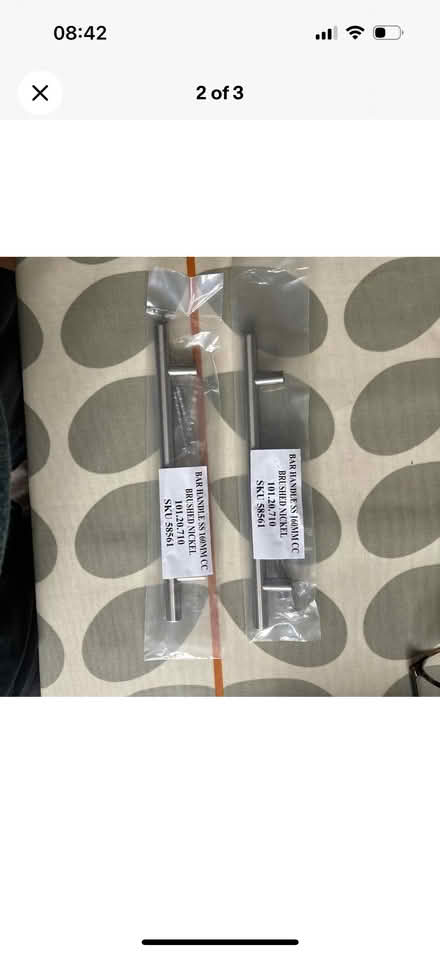 Photo of free 2 T BAR HANDLES Nickel/Silver Kitchen Wardrobe Drawer Cabine (NW10) #2