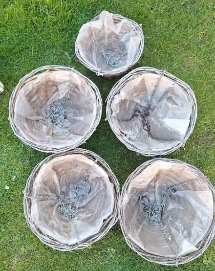 Photo of free 5 x wicker hanging baskets (empty) (Ossett WF5) #1