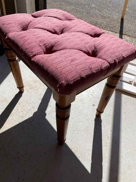 Photo of free Pine upholstered stool (Earnley PO20) #1