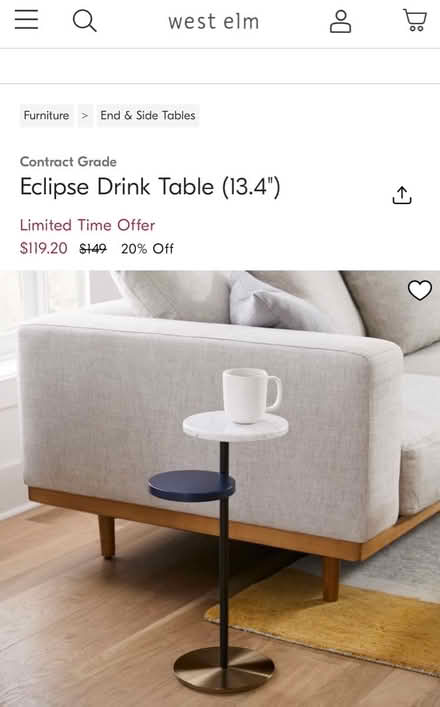 Photo of free Eclipse Drink Table (13.4") x 2 (Magnolia Seattle 98199) #1
