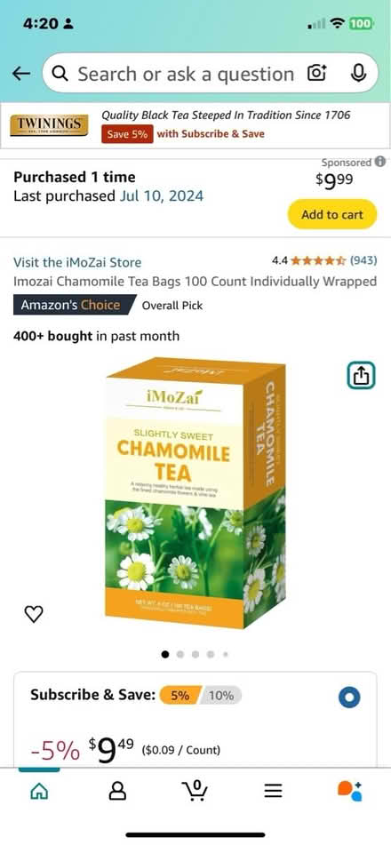Photo of free Chamomile tea bags (Chestnut Point East Condos) #1