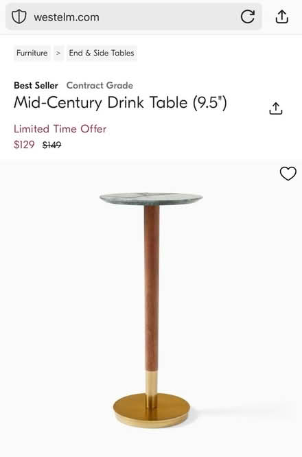Photo of free Mid-Century Drink Table (9.5") (Magnolia Seattle 98199) #4
