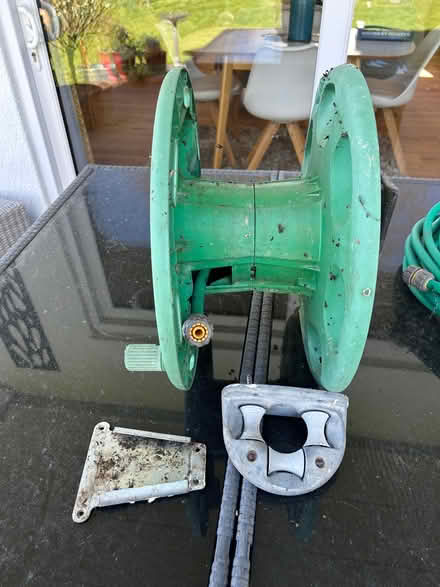 Photo of free Hoselock wall mounted hose winder and some hose (Garsington OX44) #3