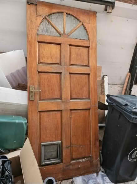 Photo of free Old wooden door with cat flap (BR2) #1