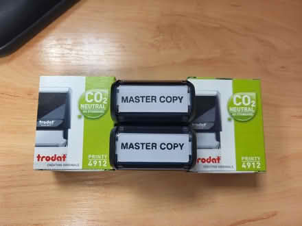 Photo of free x2 Trodat Stamps "MASTER COPY" (Cheadle Hulme SK8) #1