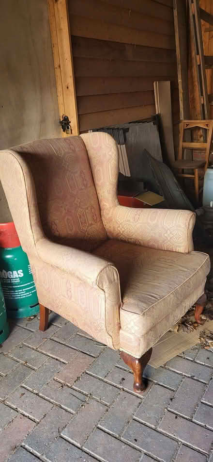 Photo of free Old arm chair, solid but needs recovering (CO16) #1