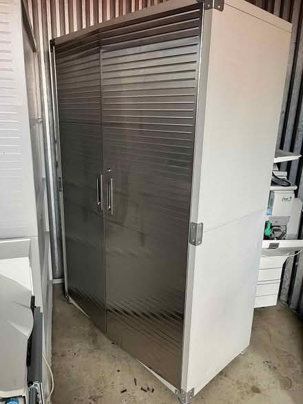 Photo of free 3 locking metal storage cabinets (Renton, WA) #1