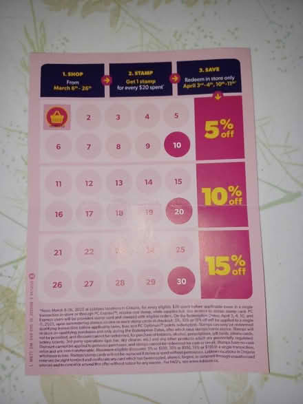 Photo of free One Loblaws Stamp & Save stamp (Carlingwood) #1