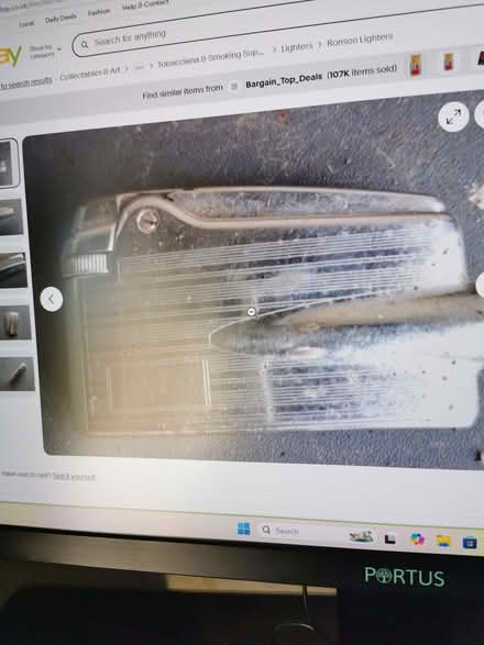 Photo of Ronson Varaflame lighter for parts. (Wood Top BB4) #1