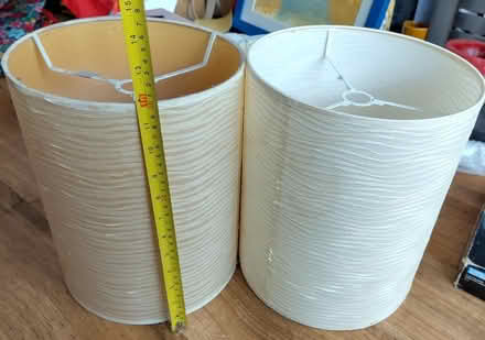 Photo of free Pair of cream/beige lampshades (Alcester Lanes End B13) #1