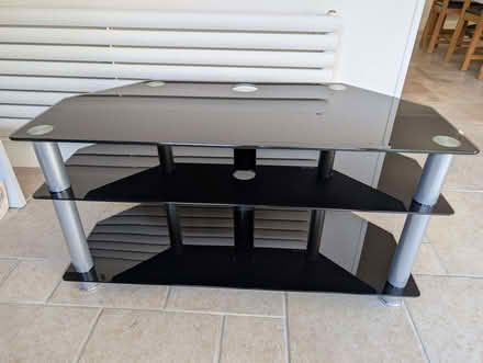 Photo of free Black Glass and Chrome TV Stand (Wokingham RG40) #1