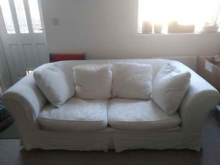 Photo of free Two-seater sofabed with cushions (Cupernham Lane, Romsey SO51) #1