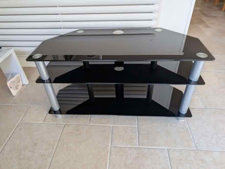 Photo of free Black Glass and Chrome TV Stand (Wokingham RG40) #2