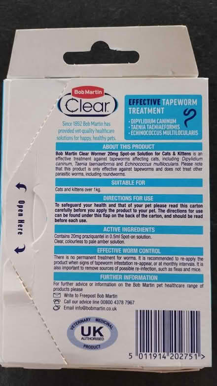 Photo of free Spot on cat wormer (Kingscourt/Lightpill, Stroud) #2