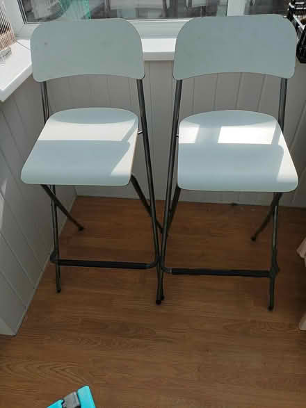 Photo of free ikea white bar stools x2 (Melksham) #1