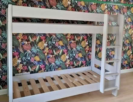 Photo of free Grey wooden bunk beds (West Leigh) #1