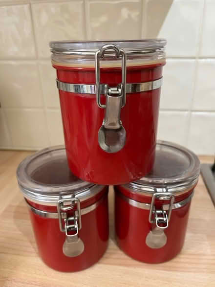 Photo of free Red kitchen canisters (Oxford, OX4 7) #1
