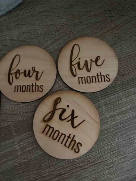 Photo of free Wooden Milestone Photo Discs (Strawberry Mansion) #2