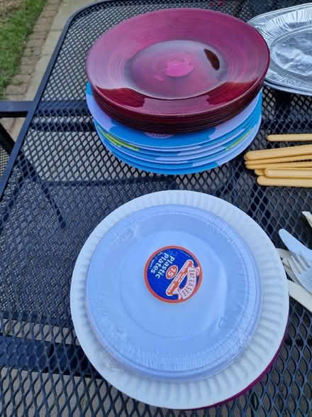 Photo of free Collection of mostly plastic picnicware (Jersey Farm AL4) #2