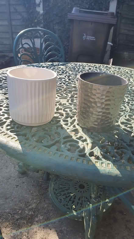 Photo of free 2 used ceramic pot planters (Parson's Heath CO4) #1