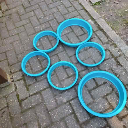 Photo of free 6 Plant pot rims - garden art? (Oaklands nr Welwyn AL6) #1
