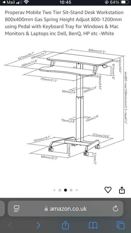 Photo of free Height Adjustable Desk (Malvern Wells WR14) #3