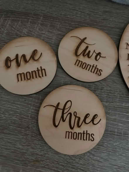 Photo of free Wooden Milestone Photo Discs (Strawberry Mansion) #3