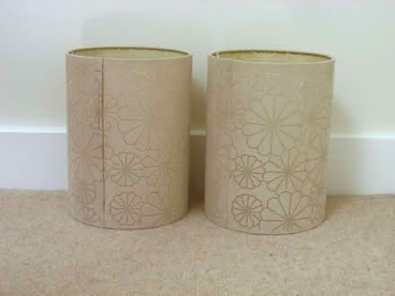 Photo of free Pair of Taupe Flocked Lampshades (East Lavant PO19) #3