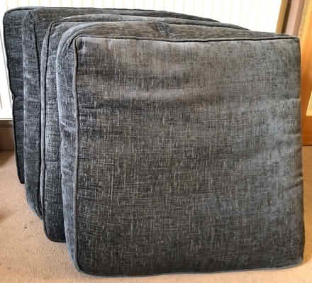 Photo of free 4 x charcoal grey sofa cushions. (Great Harwood BB6) #1