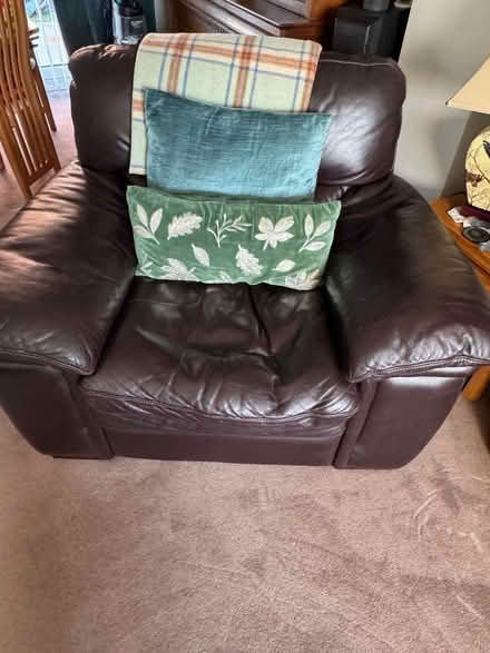 Photo of free Leather chair and sofa (Wf16) #2