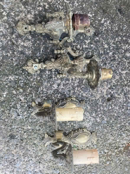 Photo of free Brass chandeliers and wall lights (Worsley M28) #2
