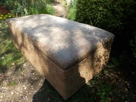 Photo of free 1920s wooden and fabric ottoman / blanket chest (Ingworth NR11) #3