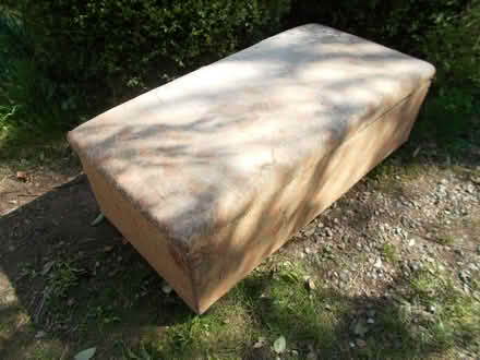 Photo of free 1920s wooden and fabric ottoman / blanket chest (Ingworth NR11) #2