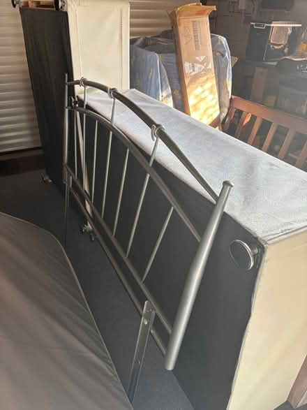 Photo of free Double Bed Divan with 2 drawers and metal headboard (Saltcotes FY8) #2