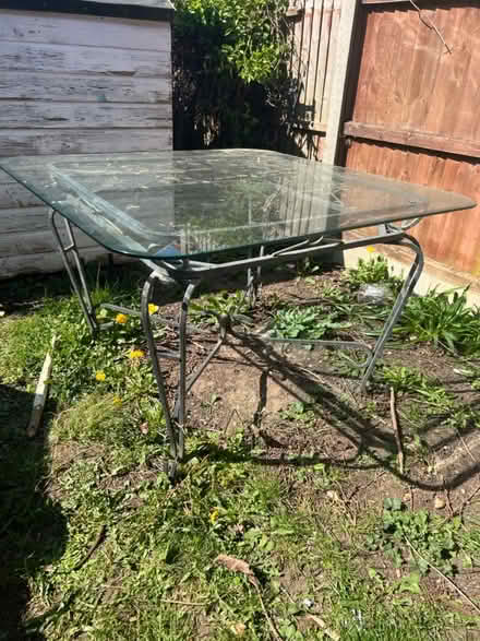 Photo of free Metal and glass garden table (Biggleswade) #2