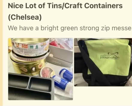Photo of free Nice Bag-Tins/Arts+Craft Containers (Chelsea) #4