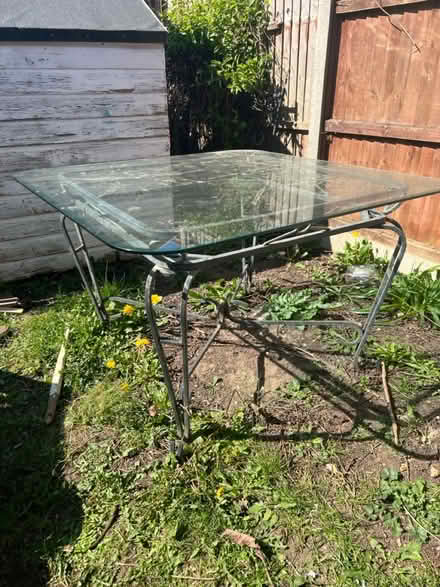 Photo of free Metal and glass garden table (Biggleswade) #3