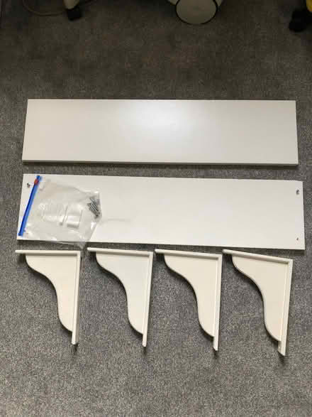 Photo of free 2 x white floating shelves (Fallside G71) #1
