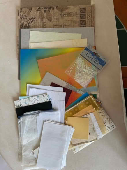 Photo of free Folder of mixed crafting papers (Fairhaven FY8) #2