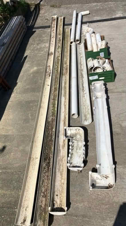 Photo of free Various white guttering & drain pipes (Fairfield Park) #2