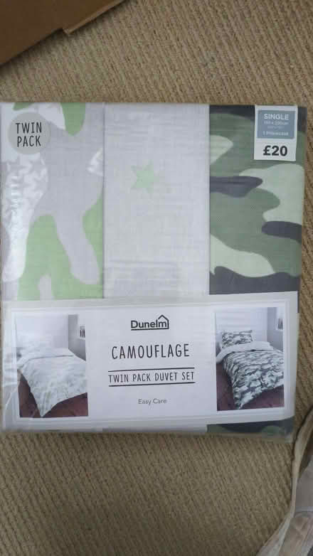 Photo of free Twin pack single duvet set camo pattern (Kessingland NR33) #1