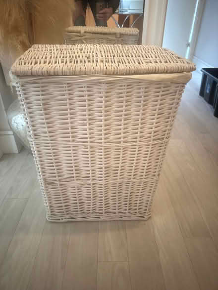 Photo of free White wicker laundry basket (Slateford EH14) #1