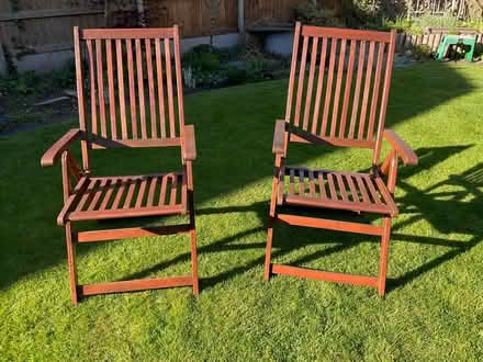 Photo of free 2 wooden garden chairs (ST15 Walton, Stone) #1