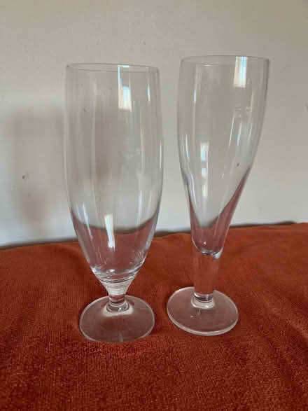 Photo of free Tall stemmed bottled beer glasses (Central Derby DE1) #1